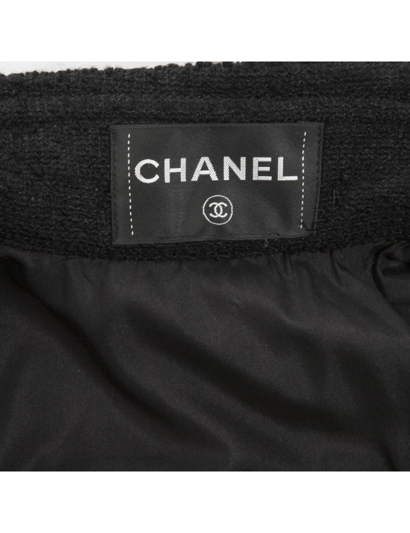 Manteau CHANEL T 36 en tweed noir