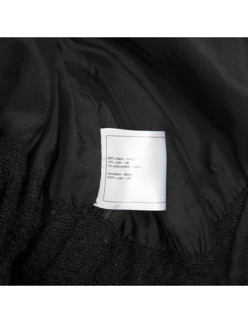 CHANEL coat in black tweed wool size 38/40FR