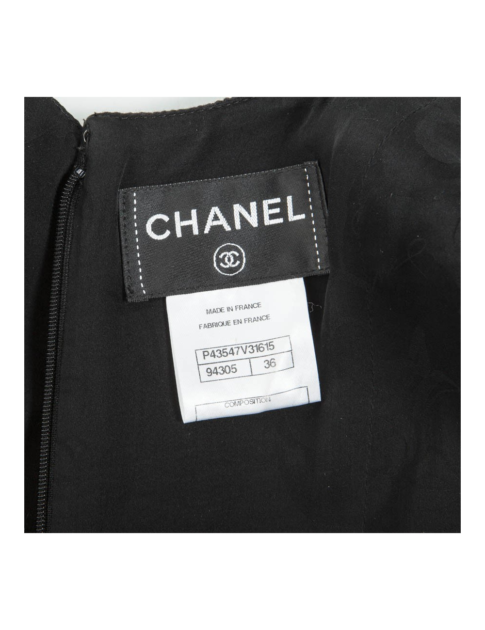 Black CHANEL T 36 FR cotton trapeze dress