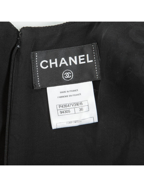 Black CHANEL T 36 FR cotton trapeze dress
