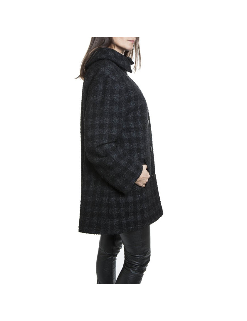 Manteau CHANEL T 38 fr tweed lamé noir