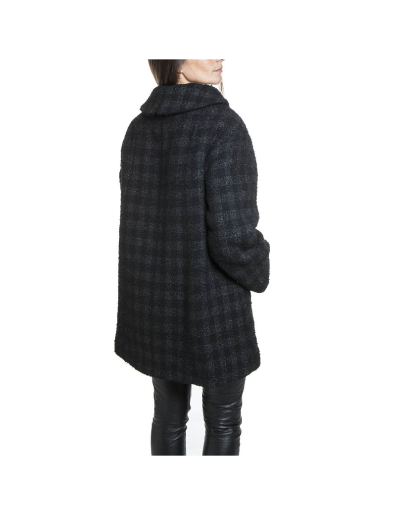 Manteau CHANEL T 38 fr tweed lamé noir