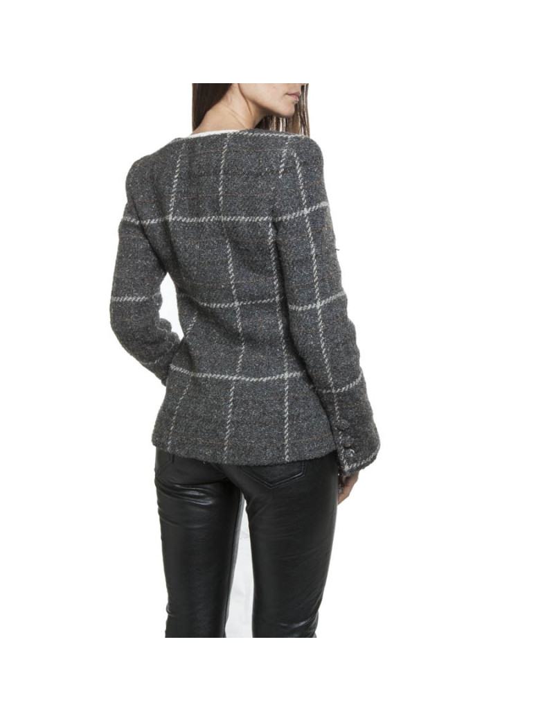 Veste CHANEL tweed gris T38