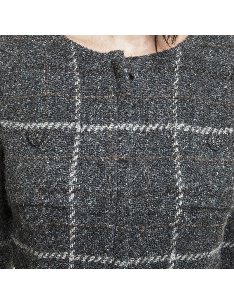 Veste CHANEL tweed gris T38
