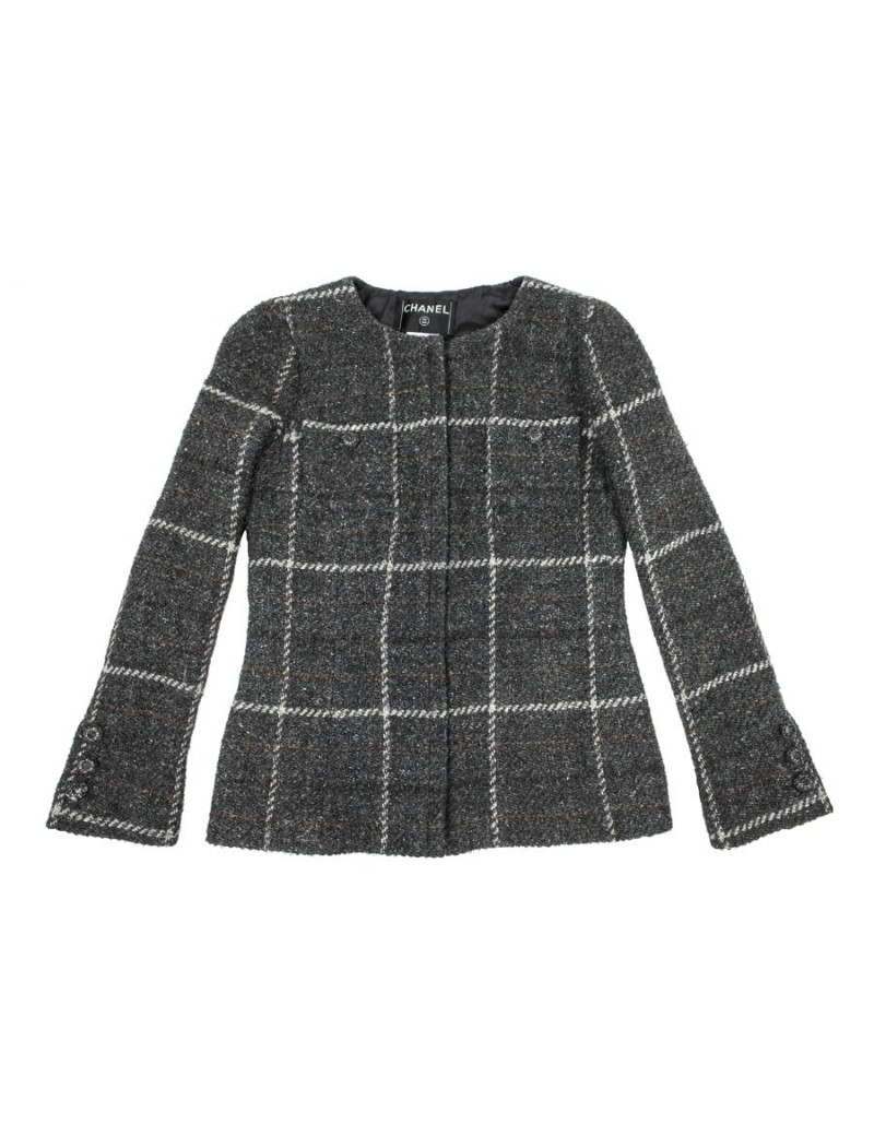 Veste CHANEL tweed gris T38