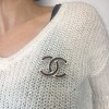 CHANEL 'Paris-Edinburgh' CC brooch in gilt metal and tweed