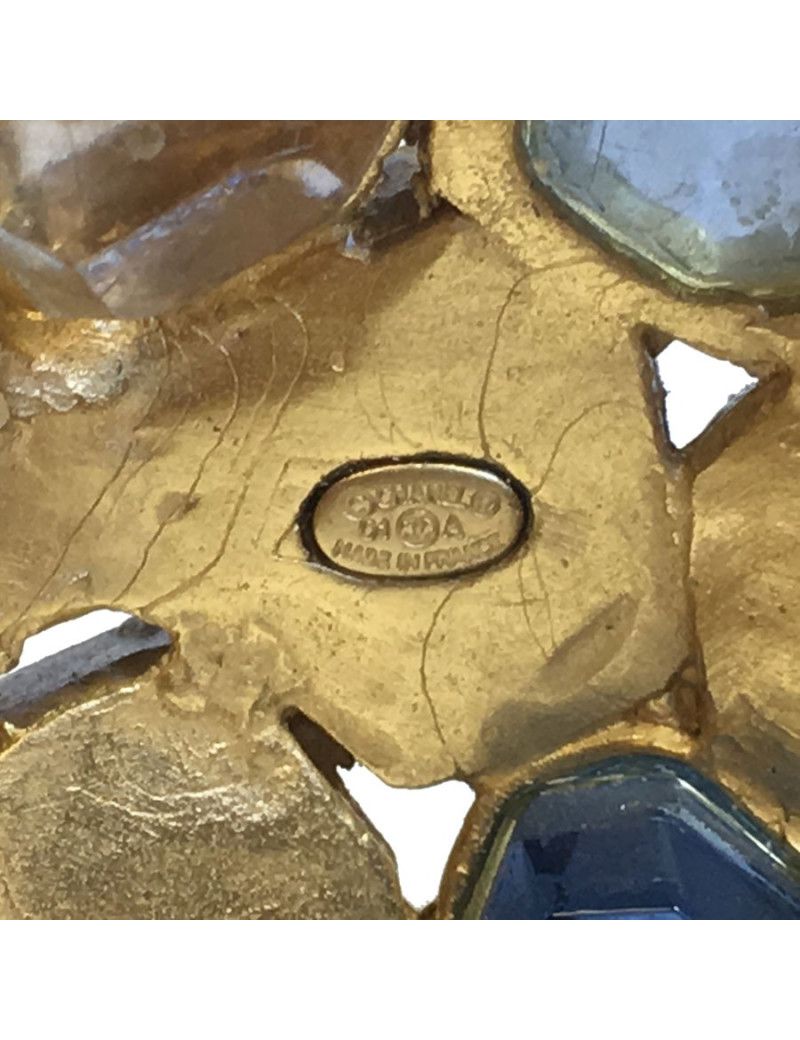 Bracelet CHANEL pierres multicolore et métal doré à l'or fin