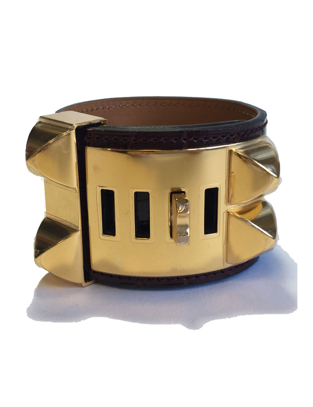 xxx Manchette MEDOR HERMES alligator mississipi couleur Bourgogne