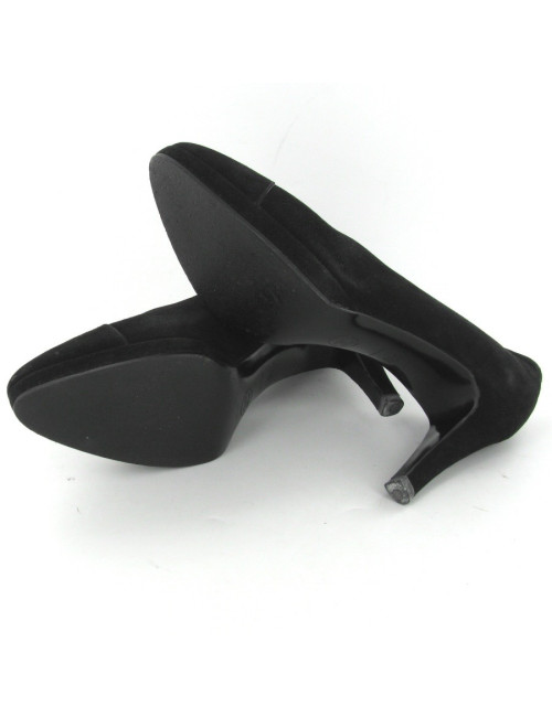 Escarpins en daim noir T38.5 CHANEL
