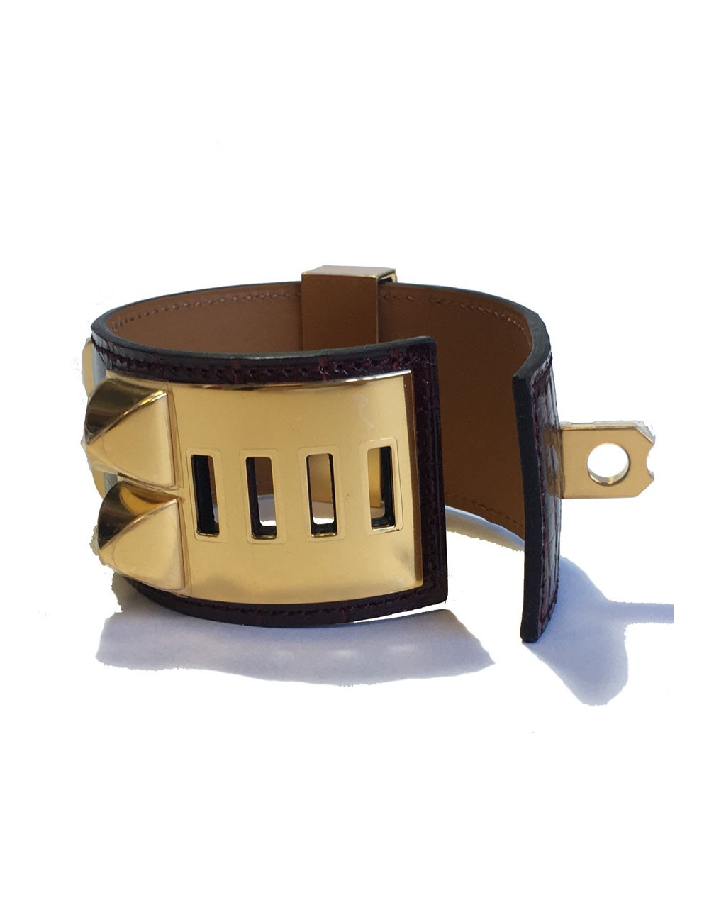 xxx Manchette MEDOR HERMES alligator mississipi couleur Bourgogne