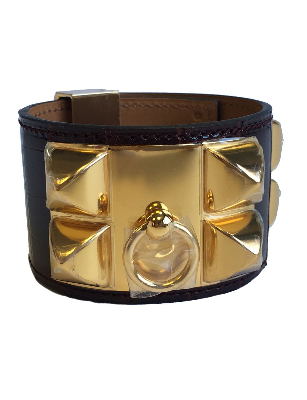 xxx Manchette MEDOR HERMES alligator mississipi couleur Bourgogne