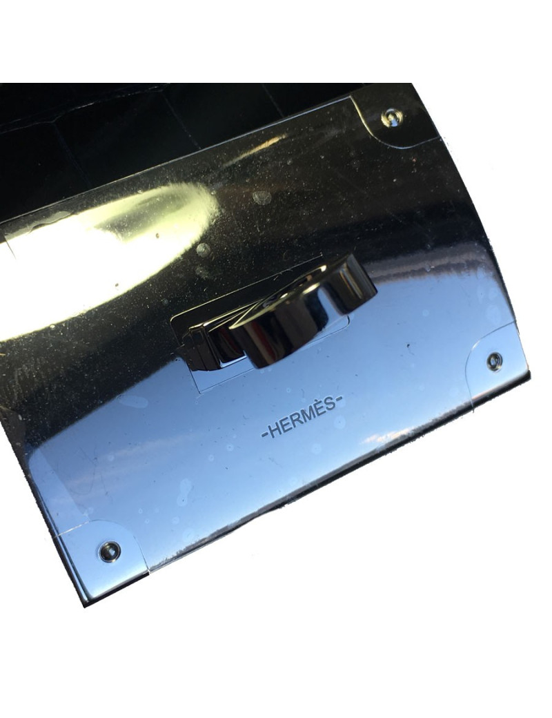 Manchette  HERMES "Extreme" en alligator bleu marine