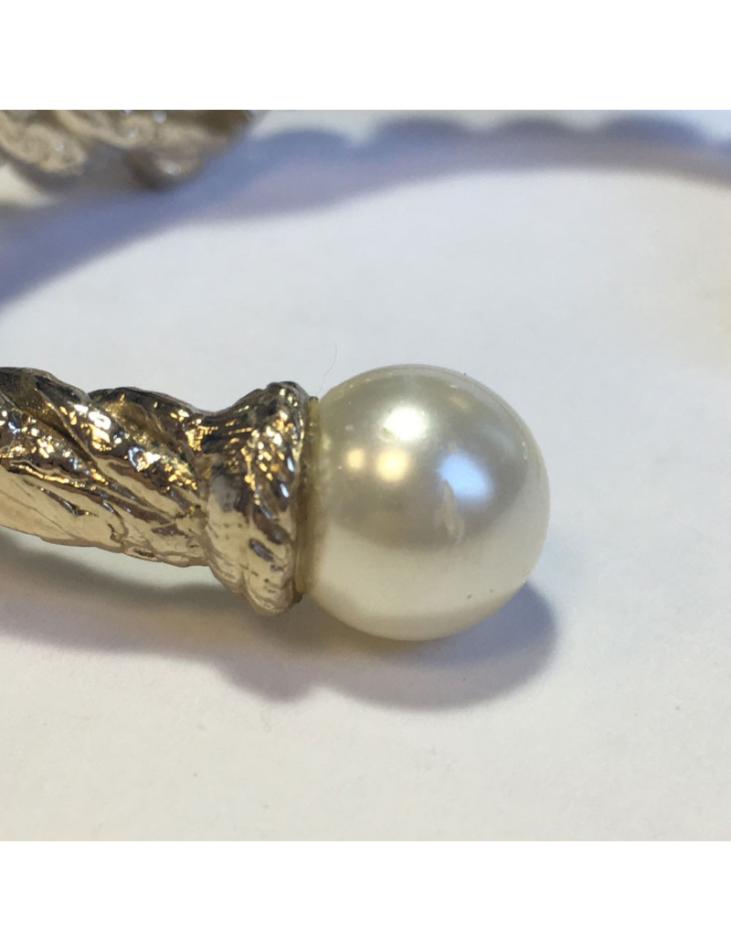 Bracelet CHANEL pâte de verre et perles nacrées