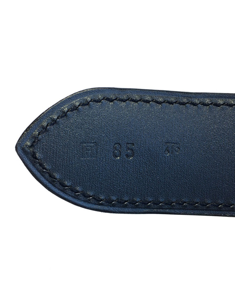 Ceinture HERMES "Diane" en cuir swift noir et bijouterie palladiée T 85