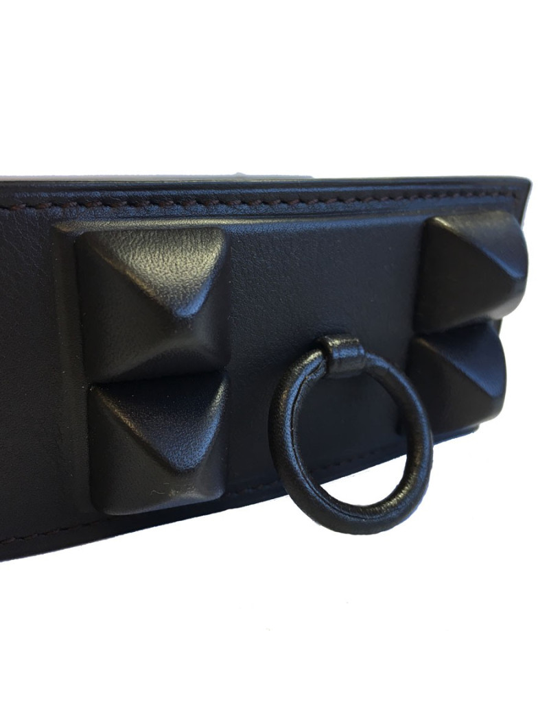 Ceinture HERMES CDC en veau swift et chamonix ébène et gold T85