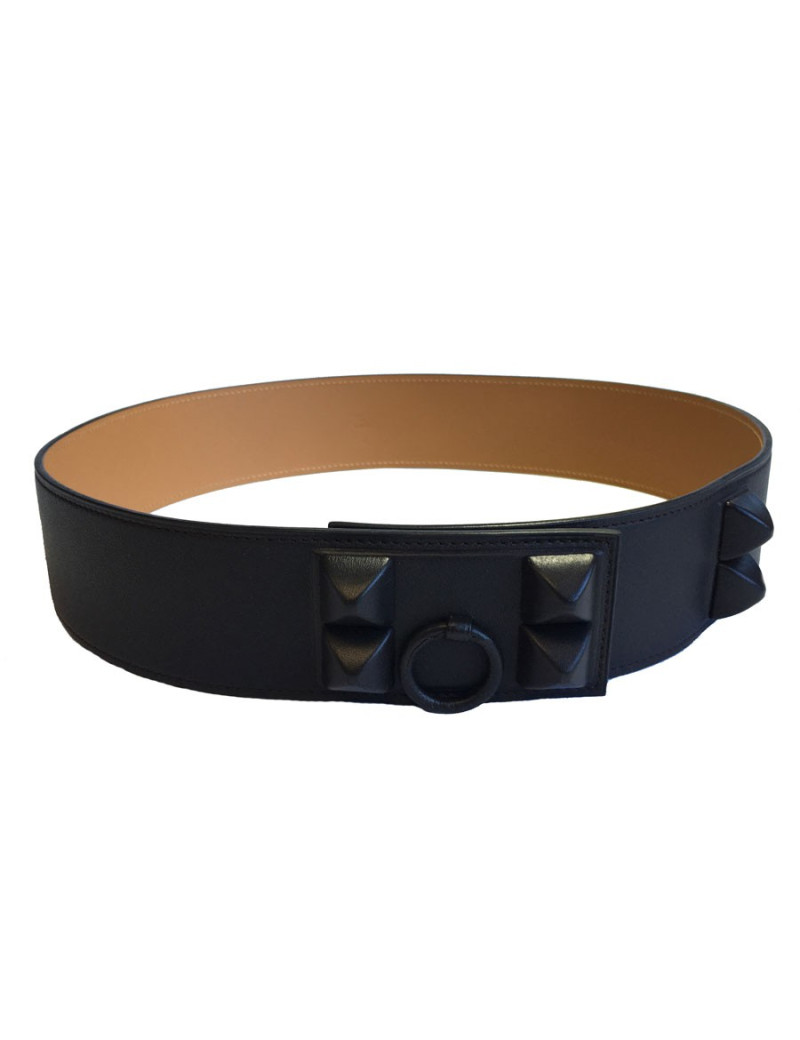Ceinture HERMES CDC en veau swift et chamonix ébène et gold T85
