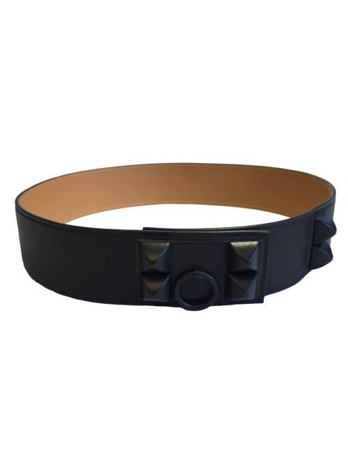 Ceinture HERMES CDC en veau swift et chamonix ébène et gold T85