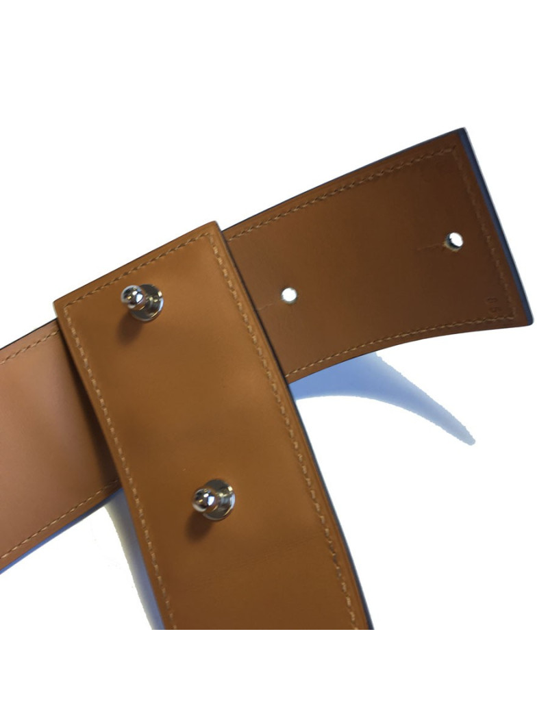 Ceinture HERMES CDC en veau swift et chamonix ébène et gold T85