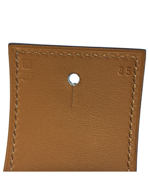 Ceinture HERMES CDC en veau swift et chamonix ébène et gold T85