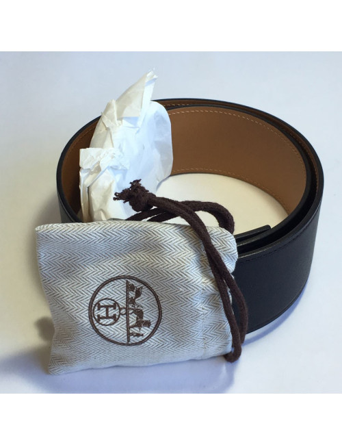 Ceinture HERMES CDC en veau swift et chamonix ébène et gold T85