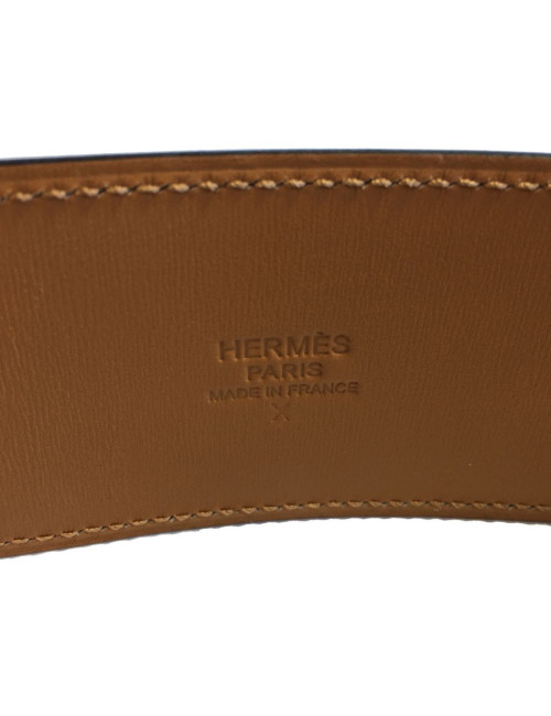 Belt HERMES CDC calf chocolate box and jewelry palladiee T90
