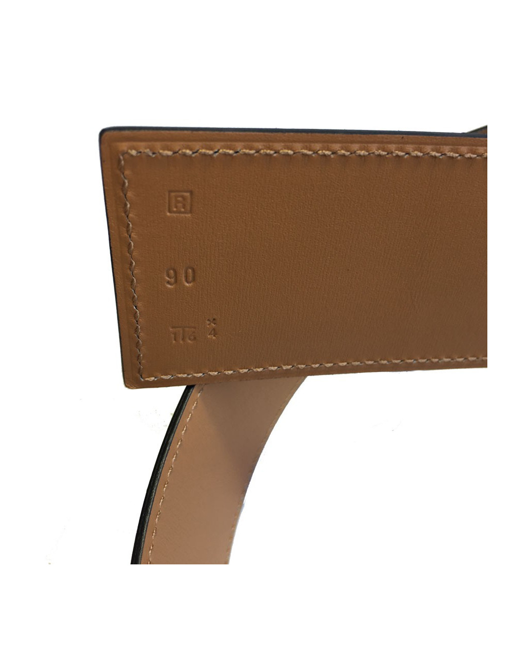 Belt HERMES CDC calf chocolate box and jewelry palladiee T90