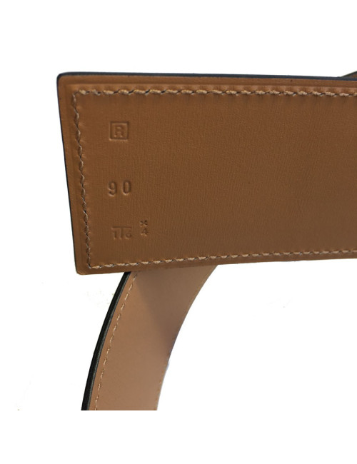 Belt HERMES CDC calf chocolate box and jewelry palladiee T90