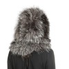 REVILLON hood in silver fox fur