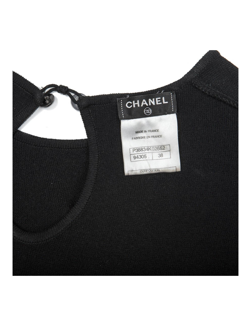 Black dress CHANEL T 38 en