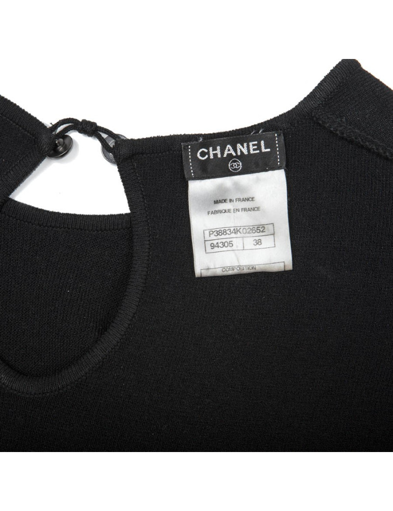 Black dress CHANEL T 38 en