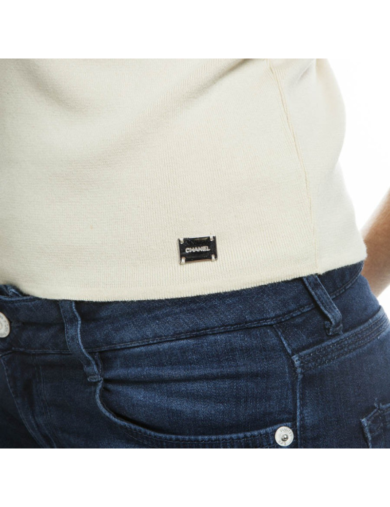 Haut CHANEL T 40 lainé écrue