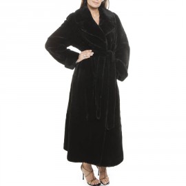 Long coat black shaved mink unbranded T40 EN