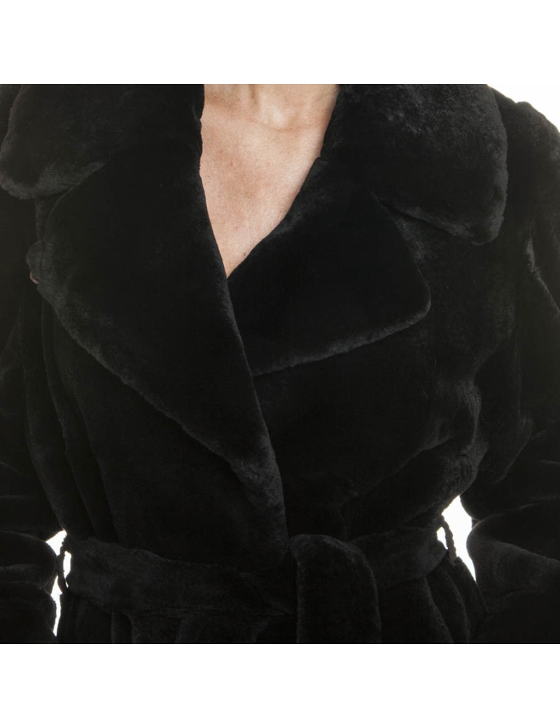 Long manteau en vison rasé 