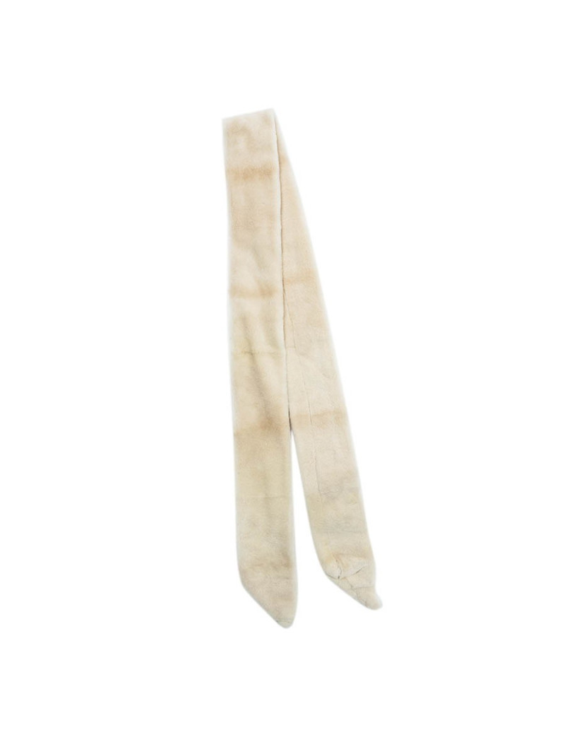 Manteau long  en vison beige