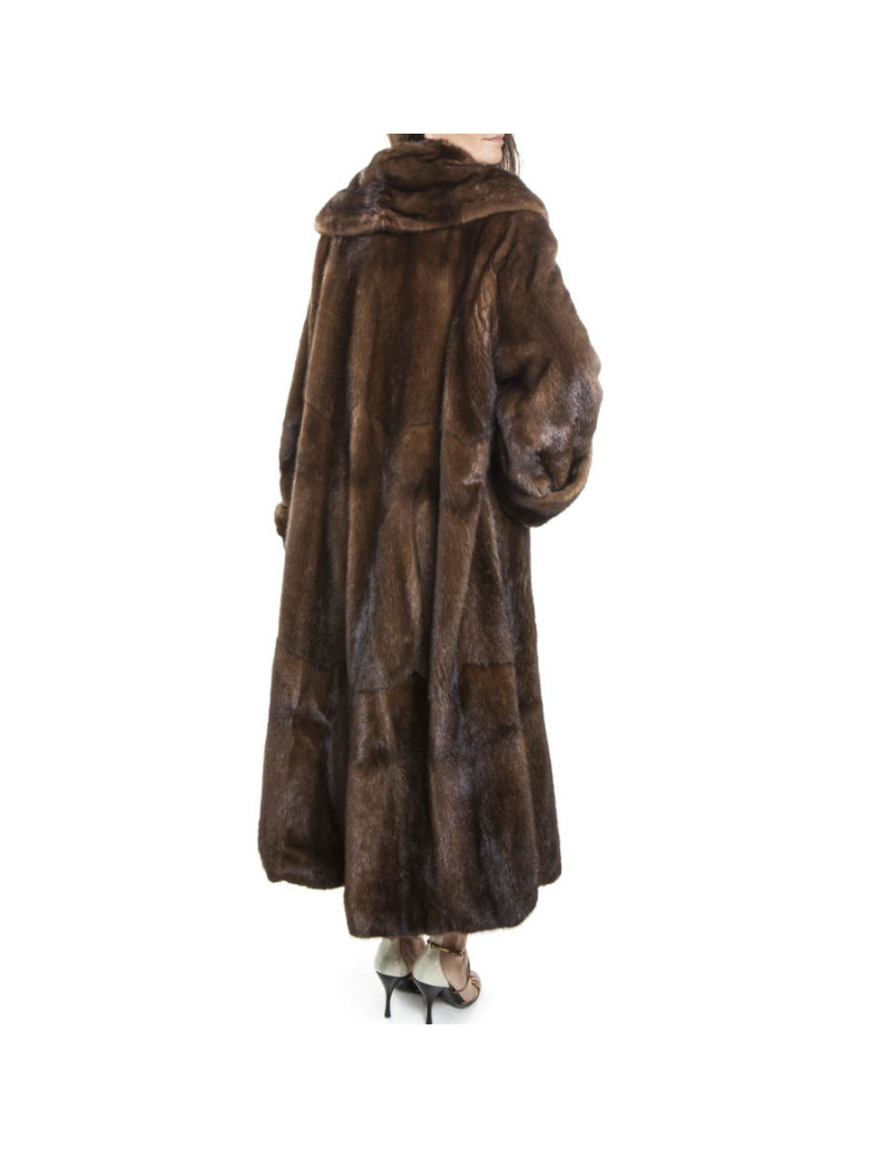 REBECCA long brown mink coat size 40FR
