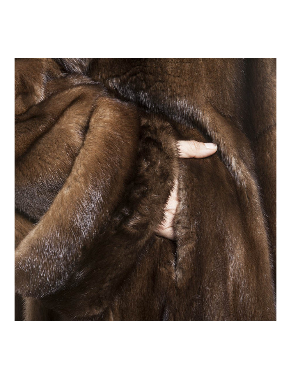 REBECCA long brown mink coat size 40FR