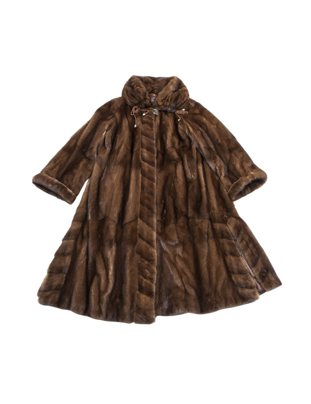 REBECCA long brown mink coat size 40FR