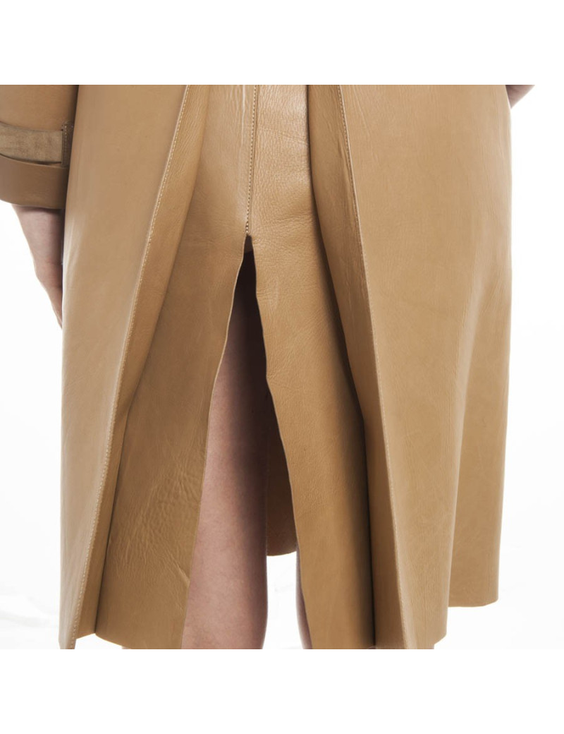 Manteau GUCCI T en cuir et daim