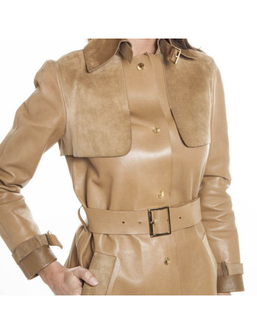 Trench GUCCI T36 en in leather and suede