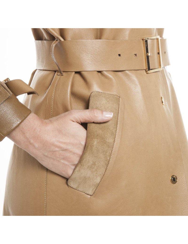 Trench GUCCI T36 en in leather and suede