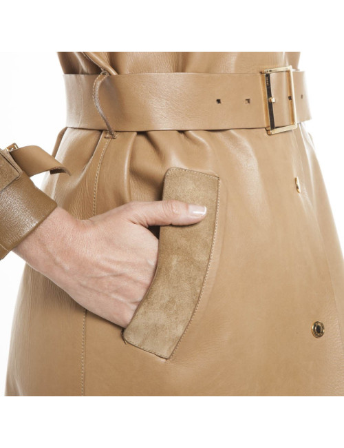 Trench GUCCI T36 en in leather and suede