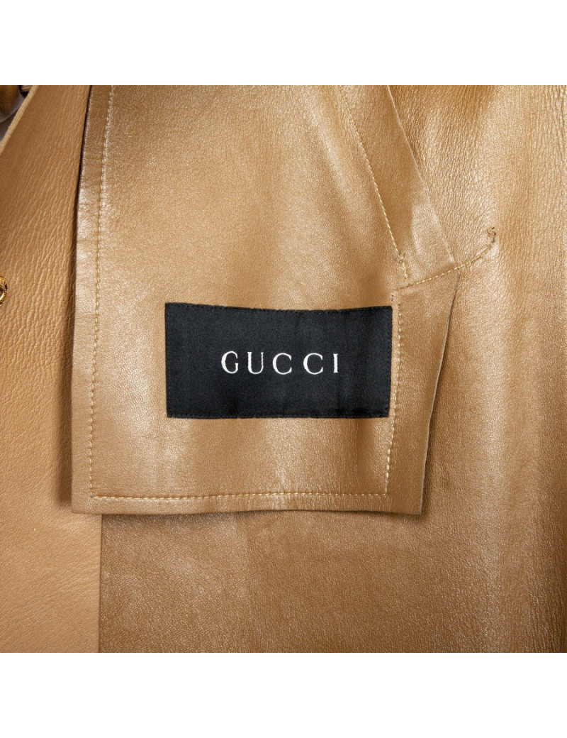 Manteau GUCCI T en cuir et daim