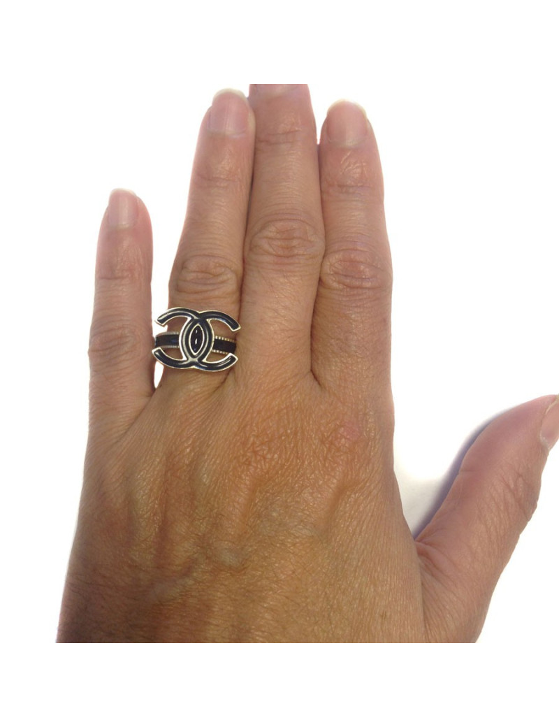 Ring CHANEL double C blue night enamelled