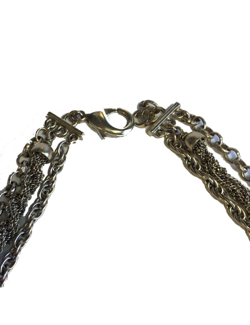 CHANEL 3 chains necklace in gilded metal