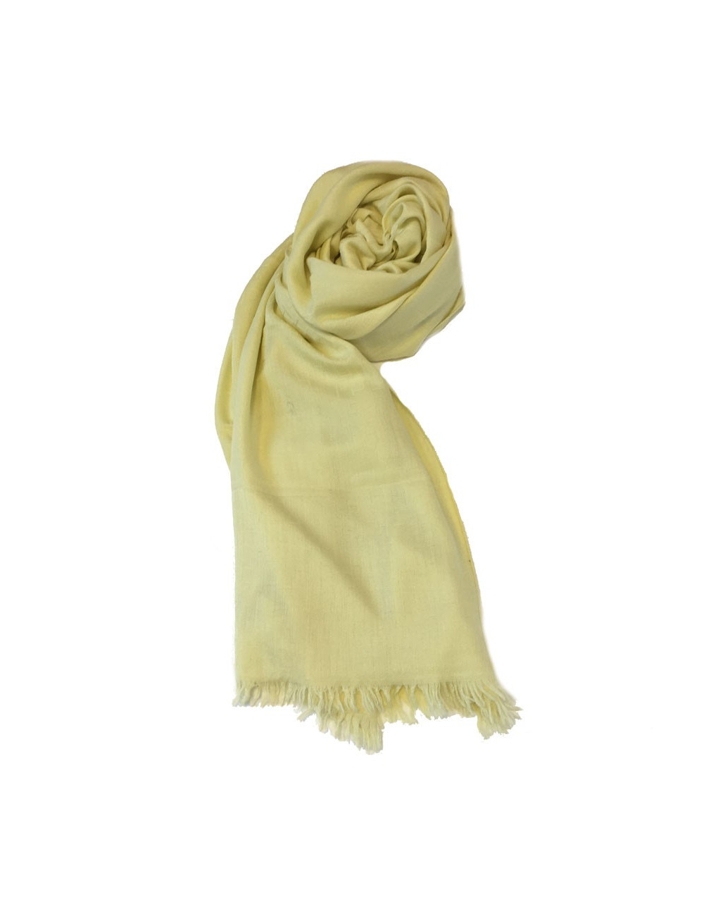 Châle HERMES cachemire et soie jaune