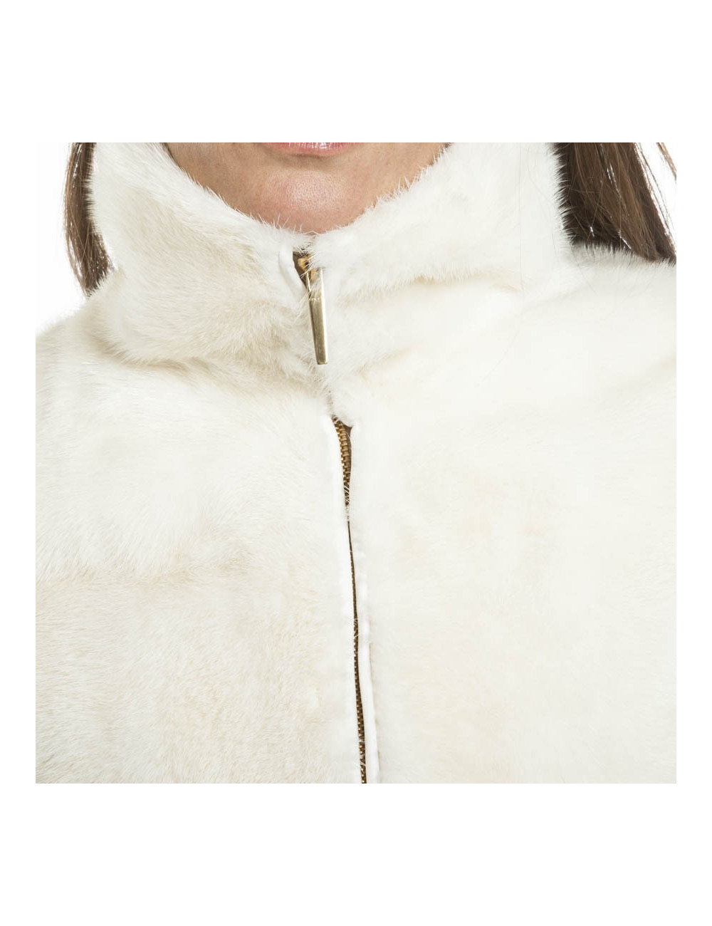 GUCCI T 38 EN tricolor mink coat