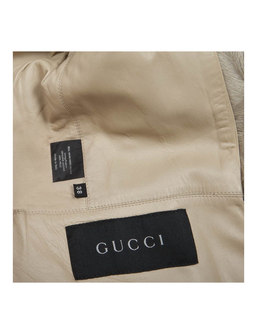 GUCCI T 38 EN tricolor mink coat