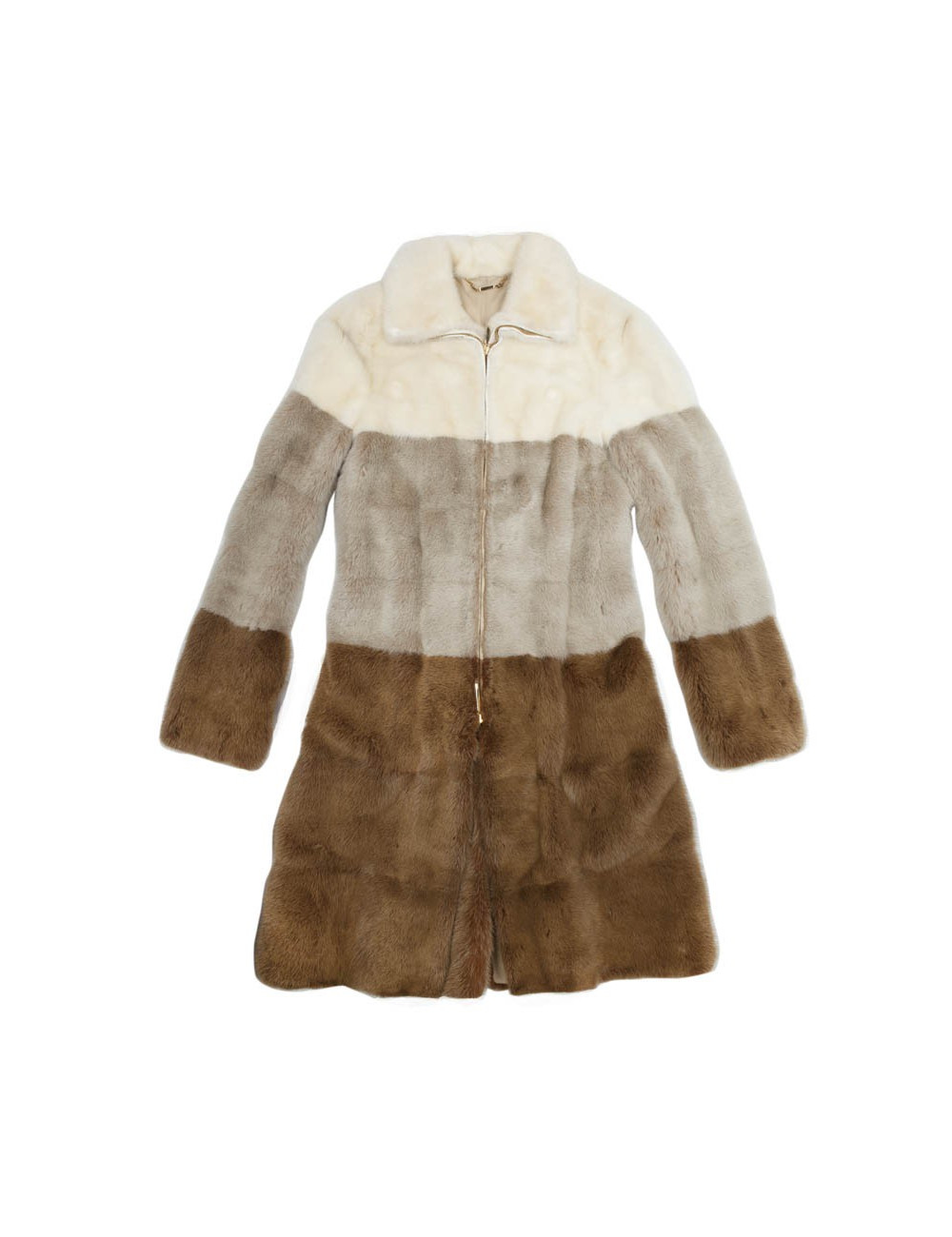 GUCCI T 38 EN tricolor mink coat
