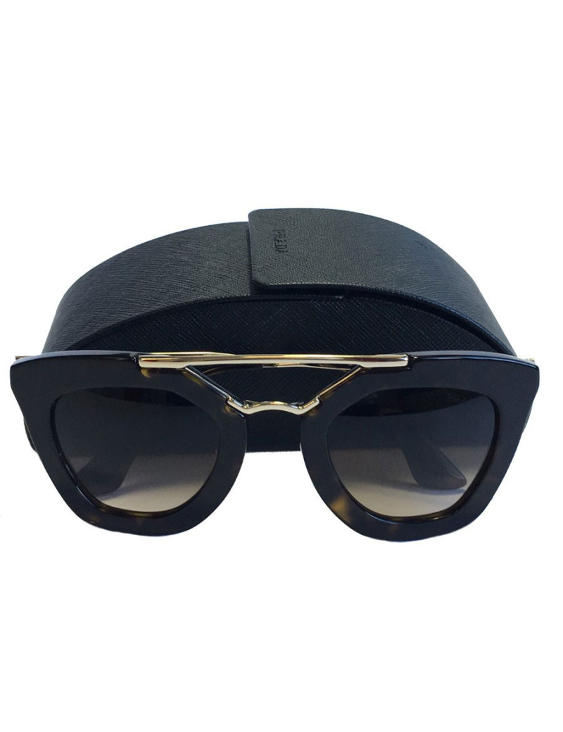 PRADA sunglasses metal gold and plastic way tortoiseshell