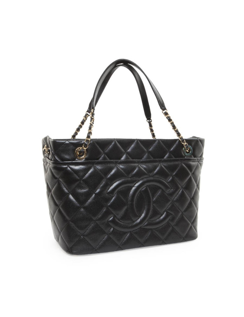 Cabas CHANEL cuir caviar noir
